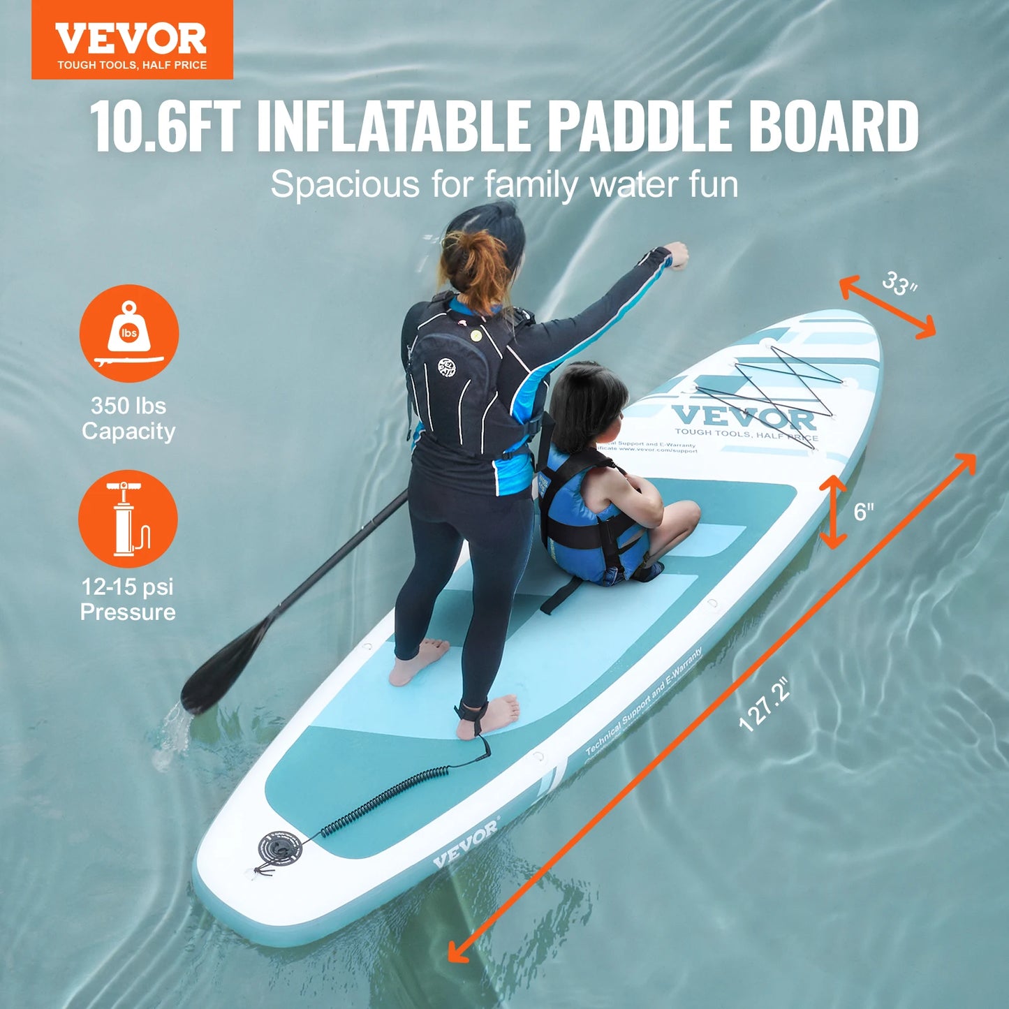 VEVOR Inflatable Stand Up Paddle Board with SUP Board Pump Paddle