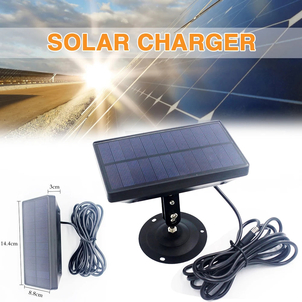 Hunting Camera Solar Panel Charger External Battery Powered Power Supply DC Charging Device for Trail Camera