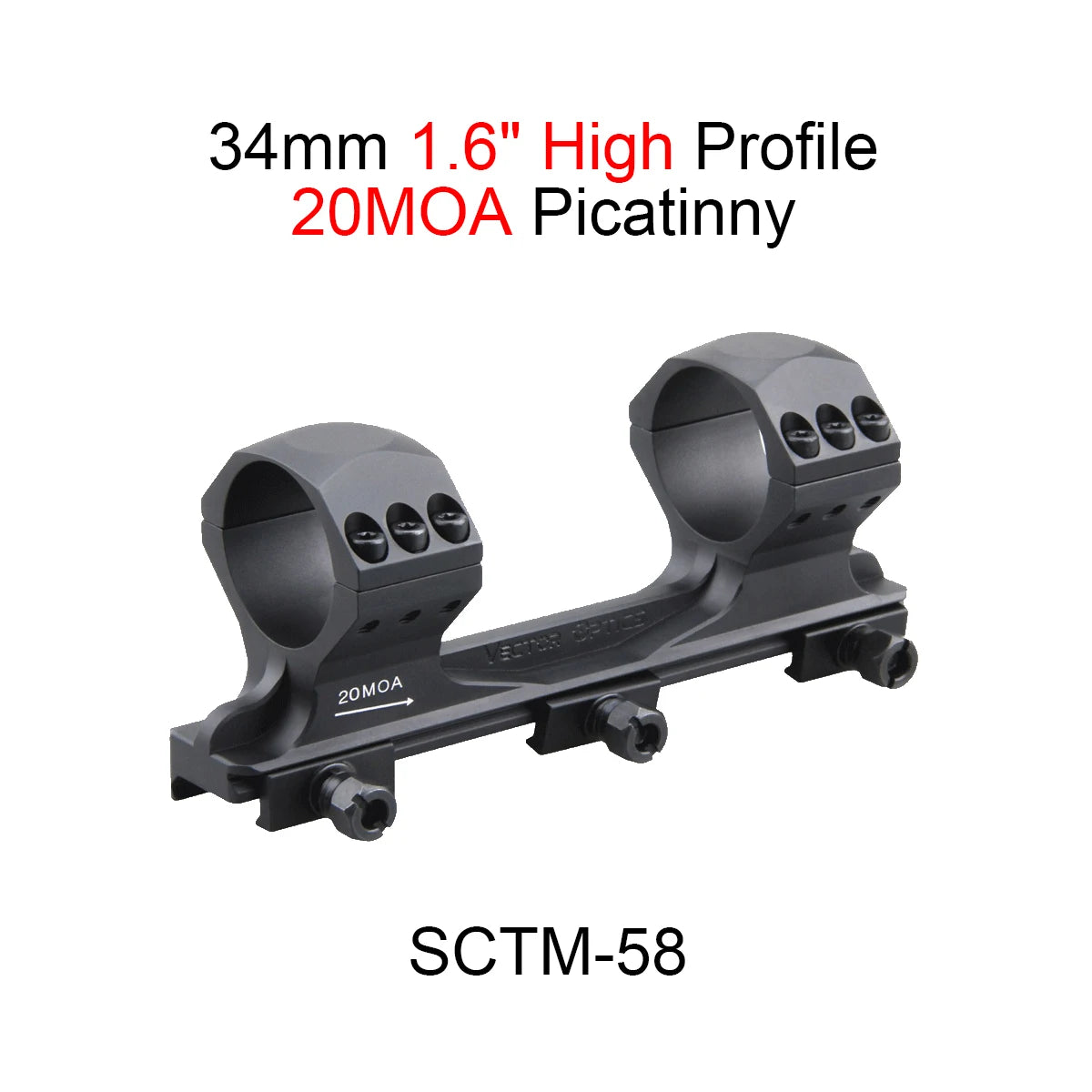 Optics X-ACCU 30/34mm One Piece Dovetail & Picatinny Rings Mount