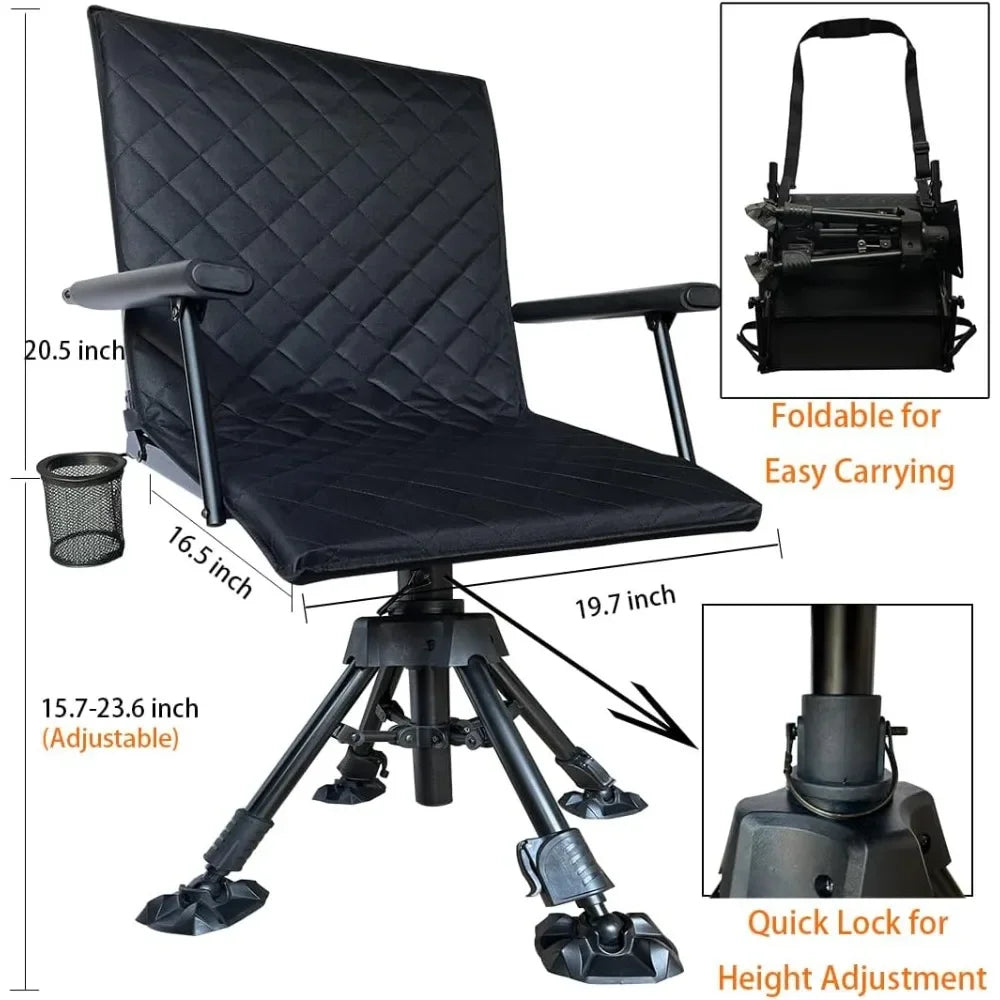 XMSJ Hunting Blind Chair With Cover Alloy Steel 4 Leg