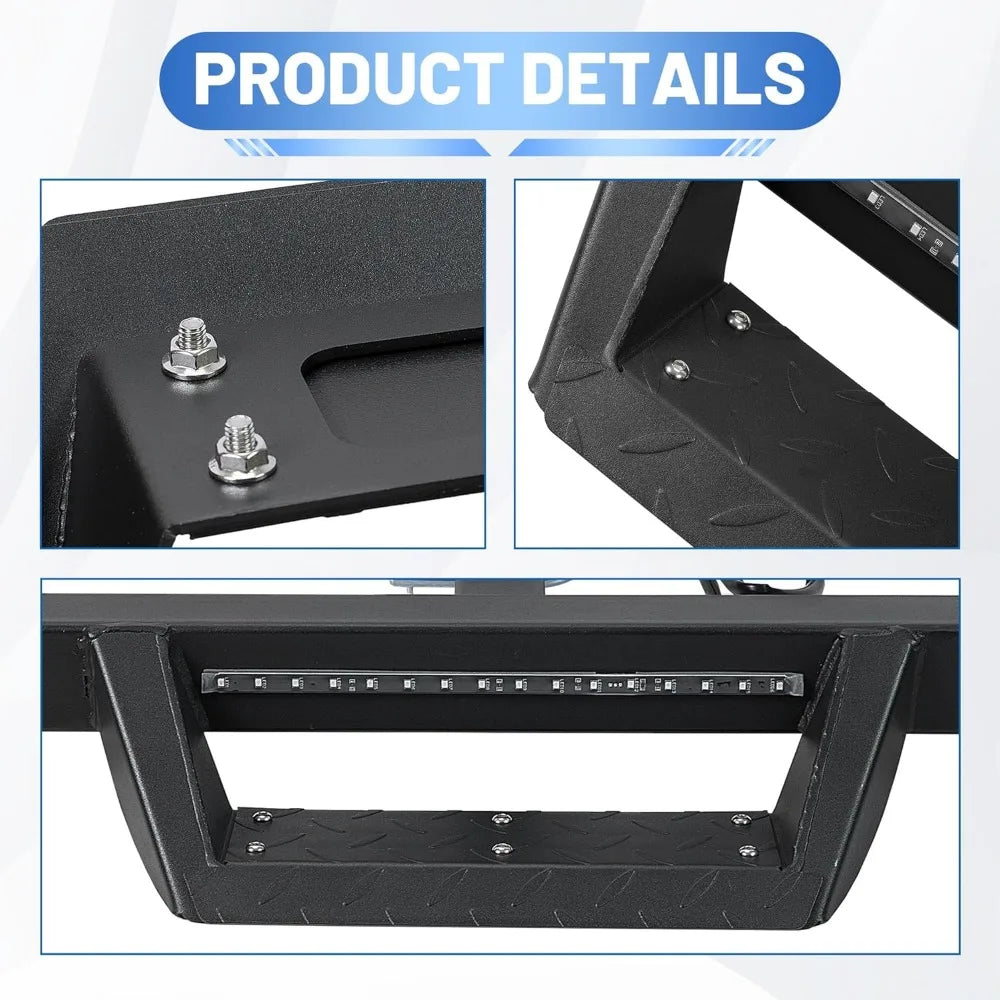 Universal Drop Hitch Step w/LED Brake Light for 2" Receiver