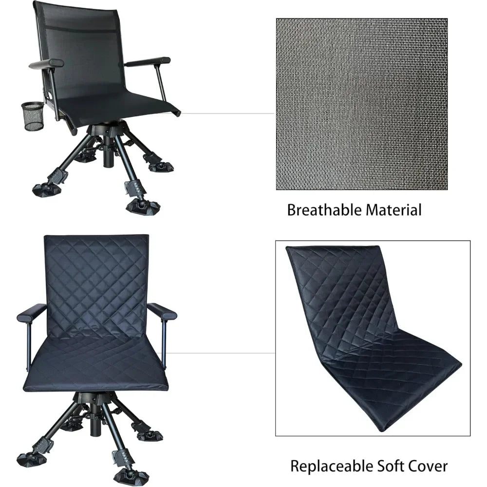 XMSJ Hunting Blind Chair With Cover Alloy Steel 4 Leg