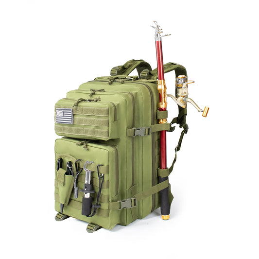45L Fishing Hunting Bag Tactical Backpack Men's Travel Rucksack Waterproof Outdoor