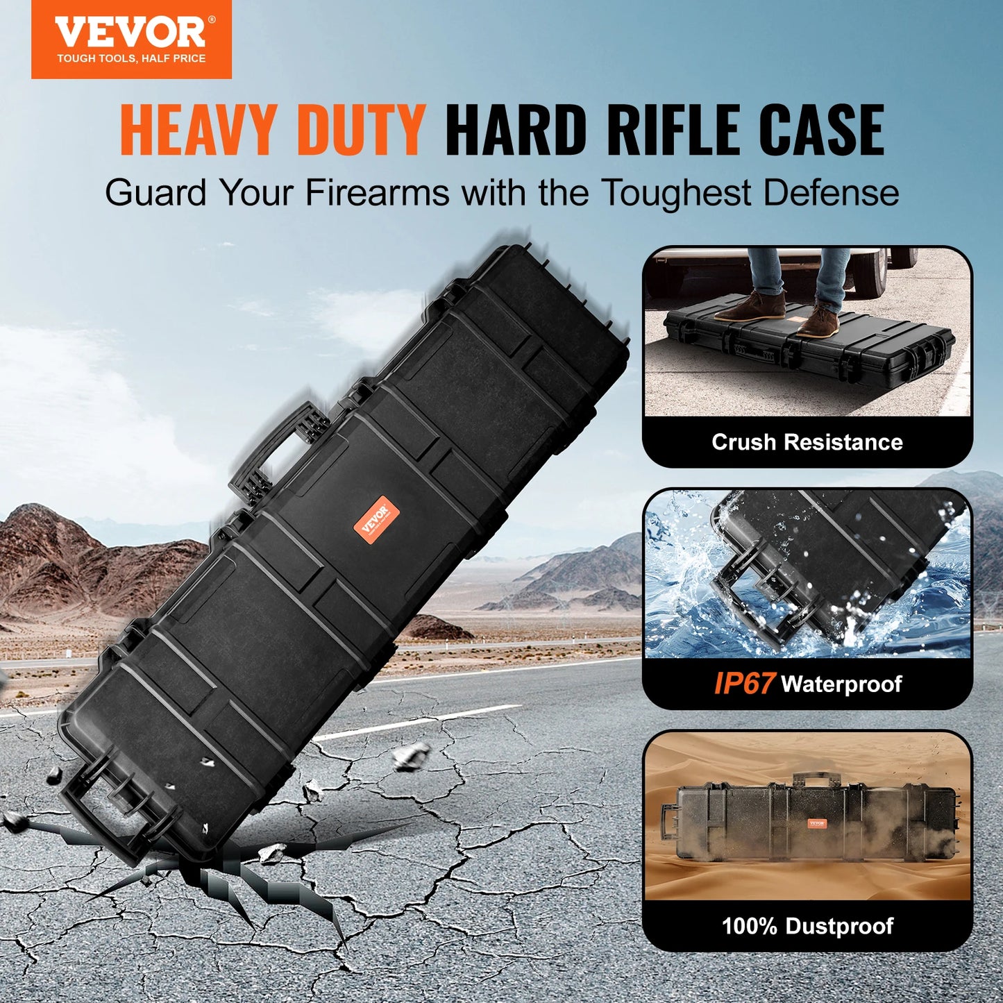 Rifle Hard Case Portable Gun Storage Suitcase