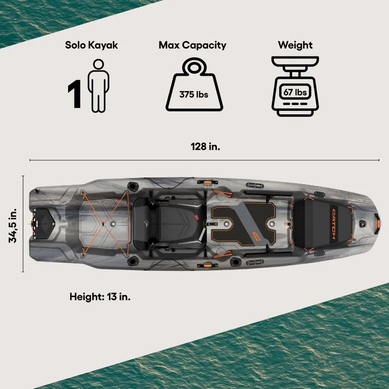 Fishing Kayak with Lawnchair - 10.5 ft for Stable Angling