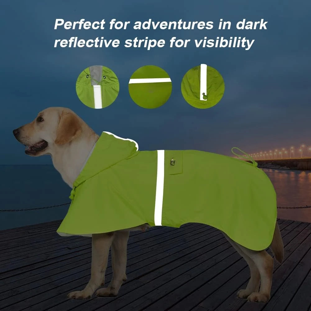 Pet Raincoat Poncho Waterproof for Medium Large Sized