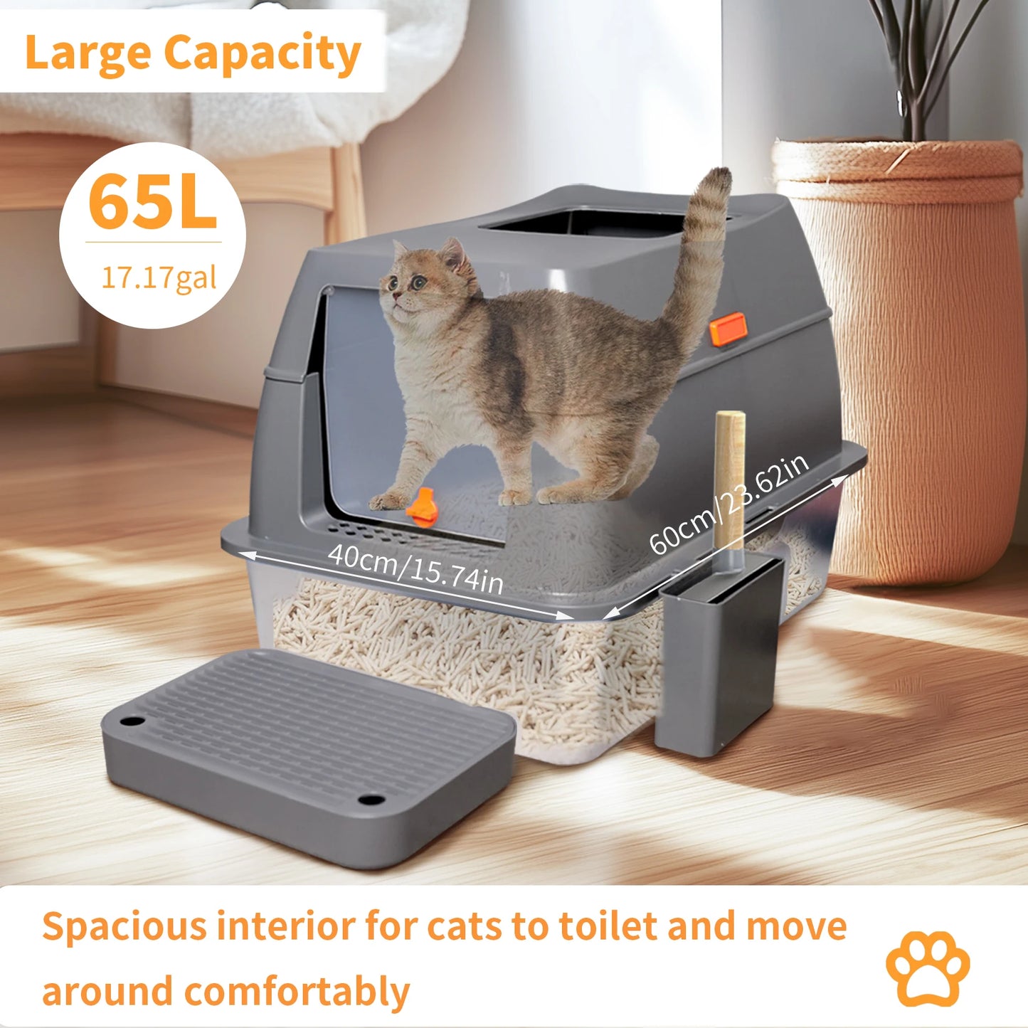 Enclosed Cat Litter Box