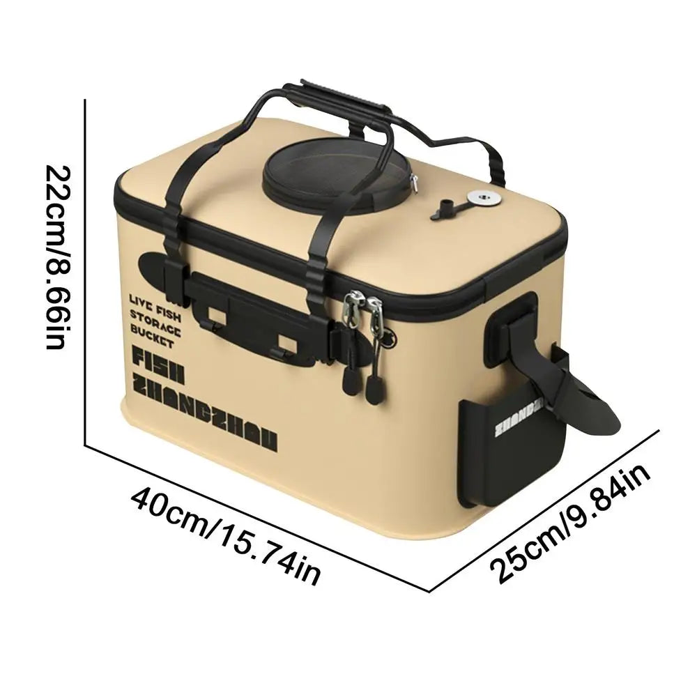 Foldable Live Fish Bucket Fishing Bucket Outdoor Multifunctional EVA Fishing Bag