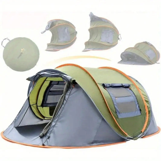 Camping Tent - 4-Person Easy Pop Up Tent with 2 Doors -