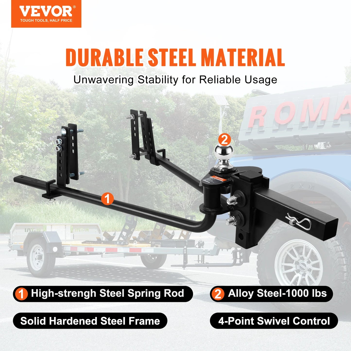 Weight Distribution Hitch 1000 lbs Powder Coated