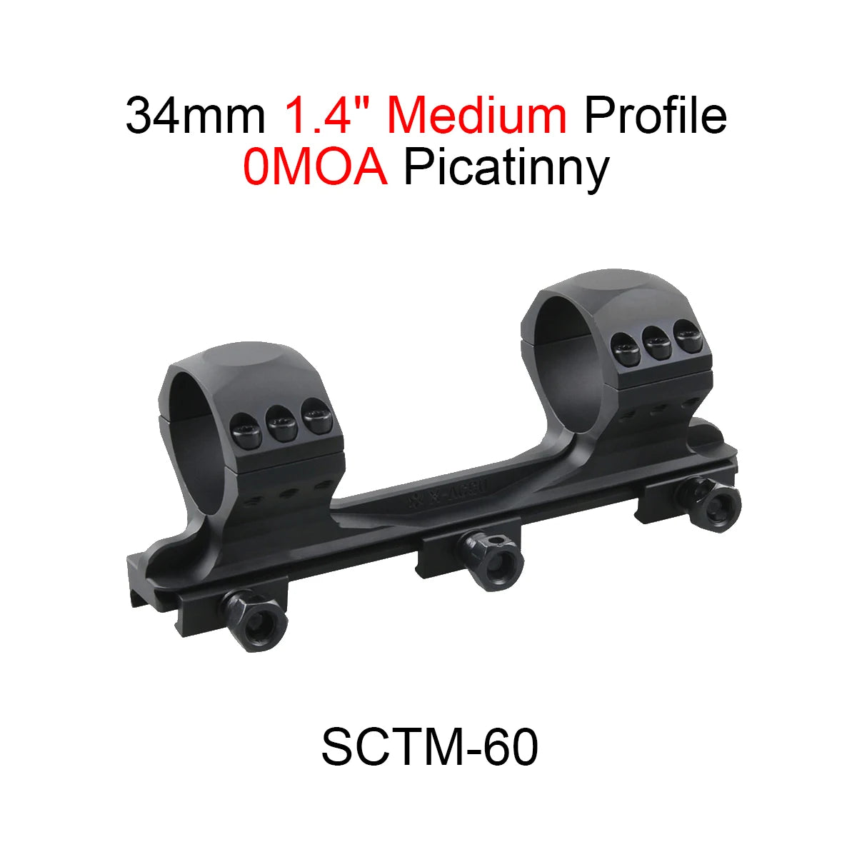 Optics X-ACCU 30/34mm One Piece Dovetail & Picatinny Rings Mount