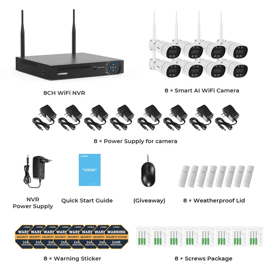 H.VIEW Wireless IP Camera Security System 4 Pack Kit