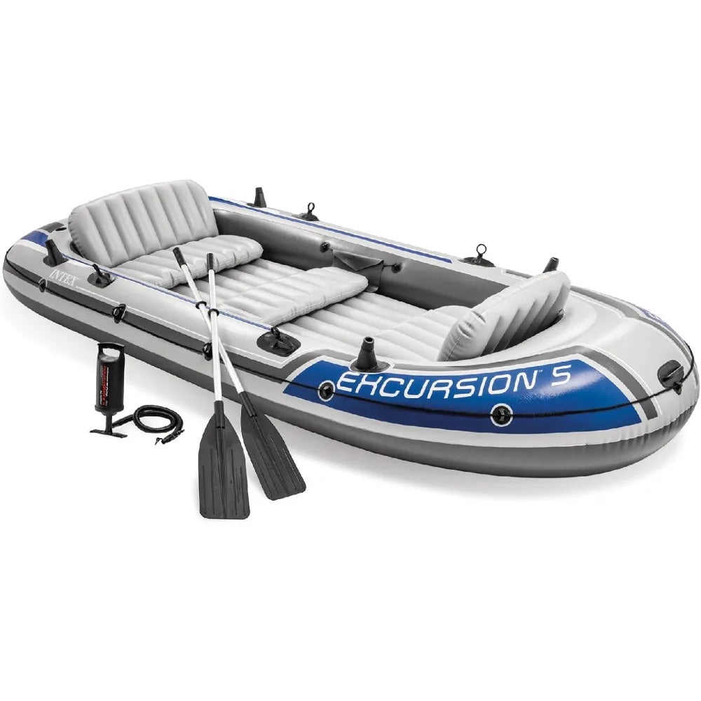 Inflatable Boat Deluxe 54in Boat Oars and High-Output Pump