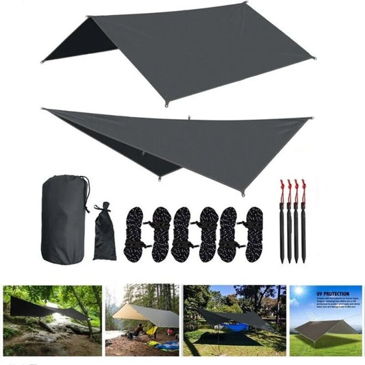 Camping Waterproof Awning Tarp Tent Dark Grey