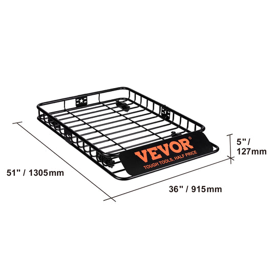 Roof Rack Cargo Basket 46"x36"x4.5" / 51"x36"x5" Rooftop Cargo