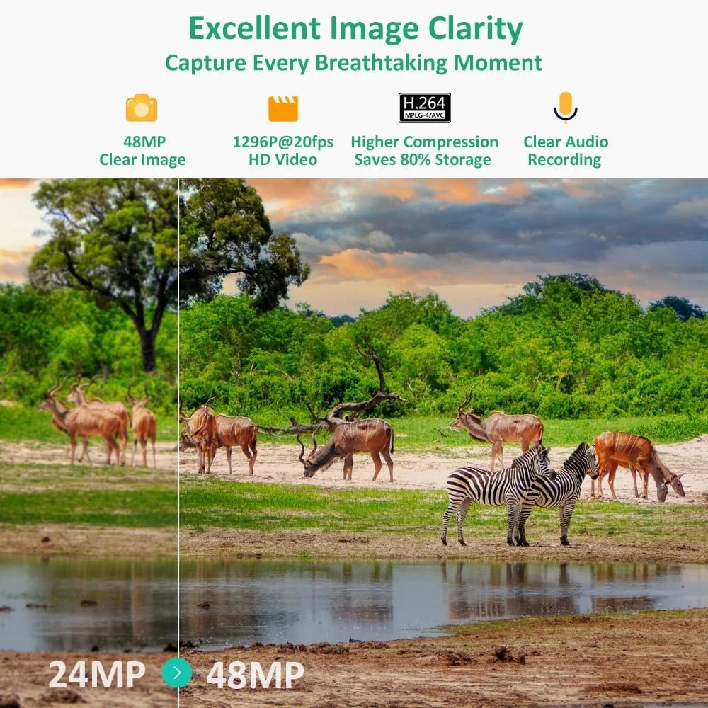 Trail Camera WiFi 32MP 1296p Fast 0.1s Trigger Speed Motion Activated 100ft