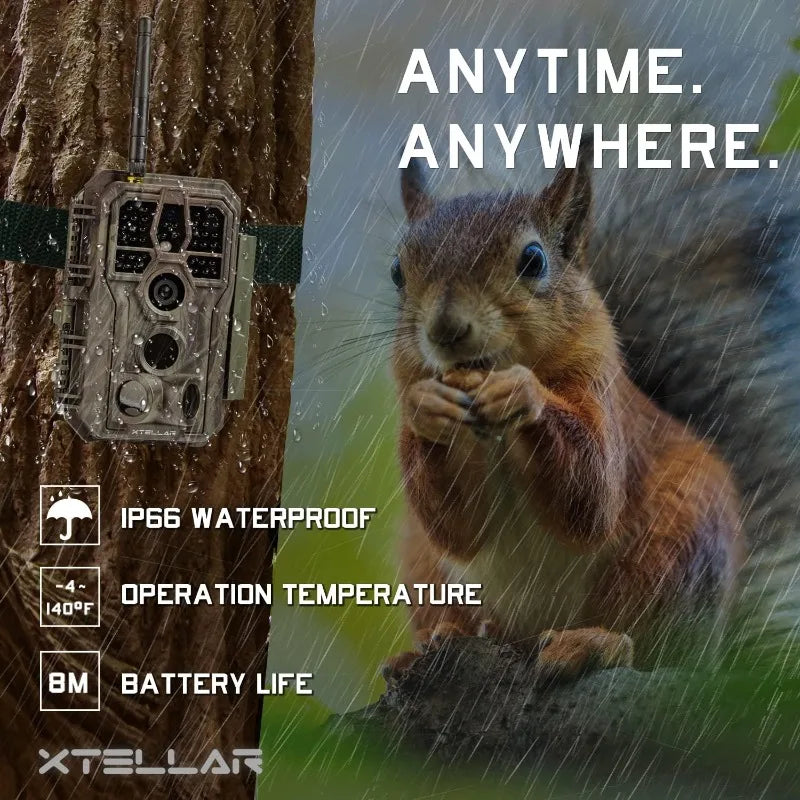 Trail Camera WiFi 32MP  with Clear Night Vision and 3 Passive Infrared Motion Sensors