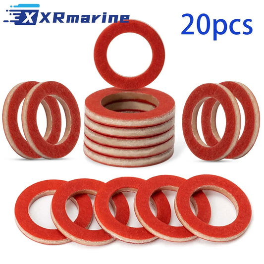 20pcs Red Lower Unit Oil Drain Screw Gasket Fit For Yamaha