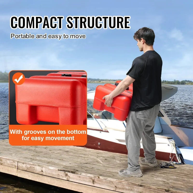 12 Gallon/55L, Portable Fuel Gas Tank for Outboard Engine Boats,