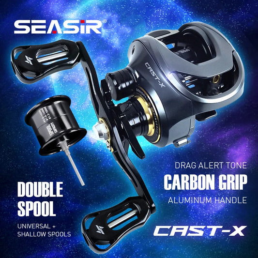 Baitcasting Reel 7.3:1 HS Gear Ratio Aluminum Double Spool
