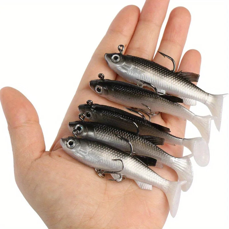 5Pcs Realistic Soft Bait-8Cm Realistic for Freshwater and Salty Fishing