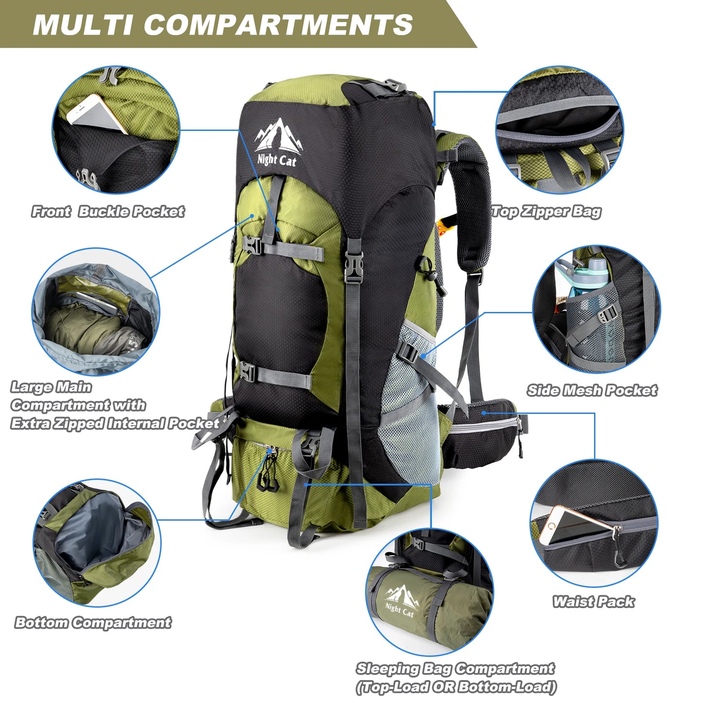 Hiking Camping Backpacking Packs for Men Women Lightweight