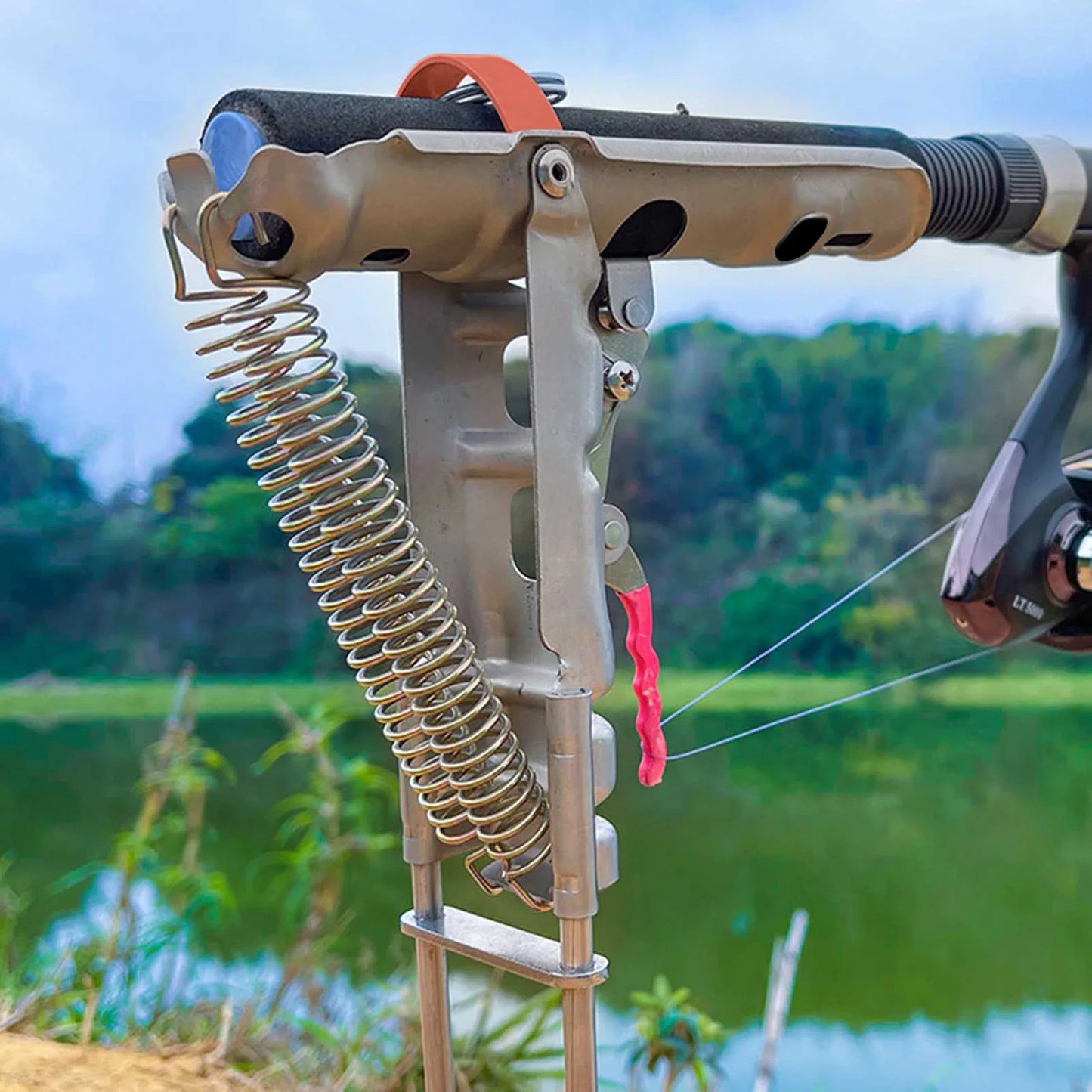 Stainless Steel Fishing Rod Stand Holder Bracket Automatic Spring