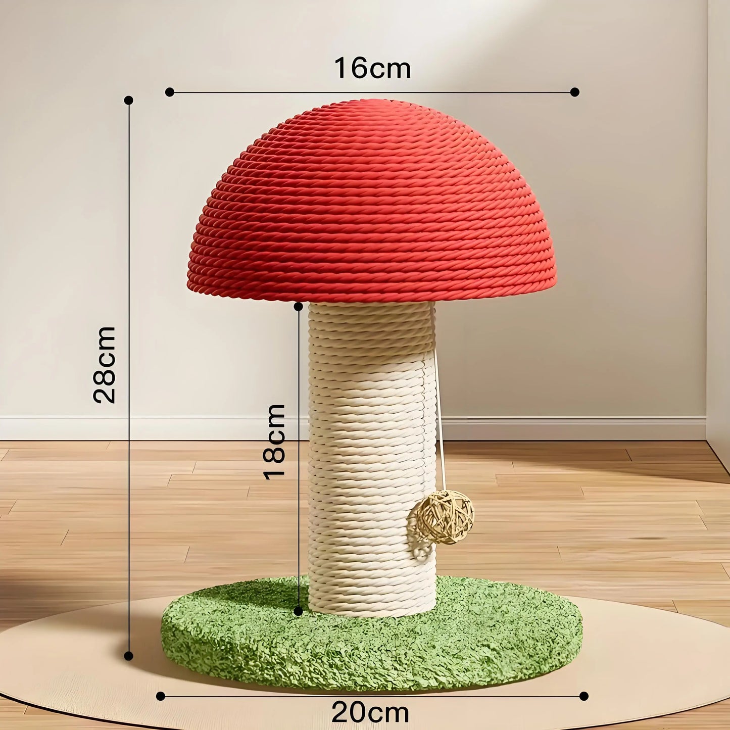 Red Mushroom Cat Scratching Post