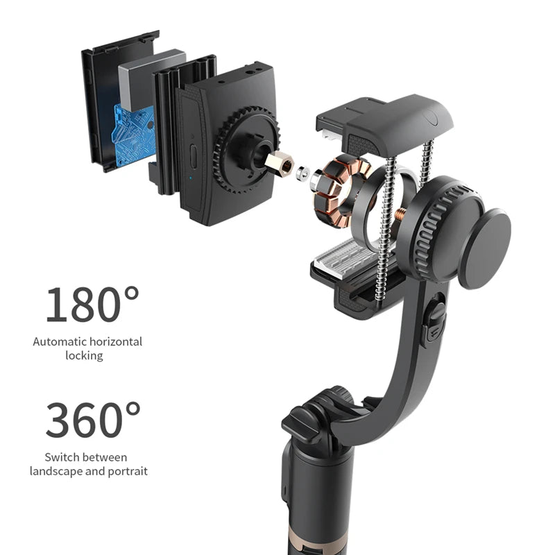 Gimbal Stabilizer Selfie Stick Wireless Foldable Tripod