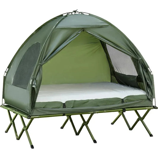 2 Person Foldable Camping Cot with Tent,