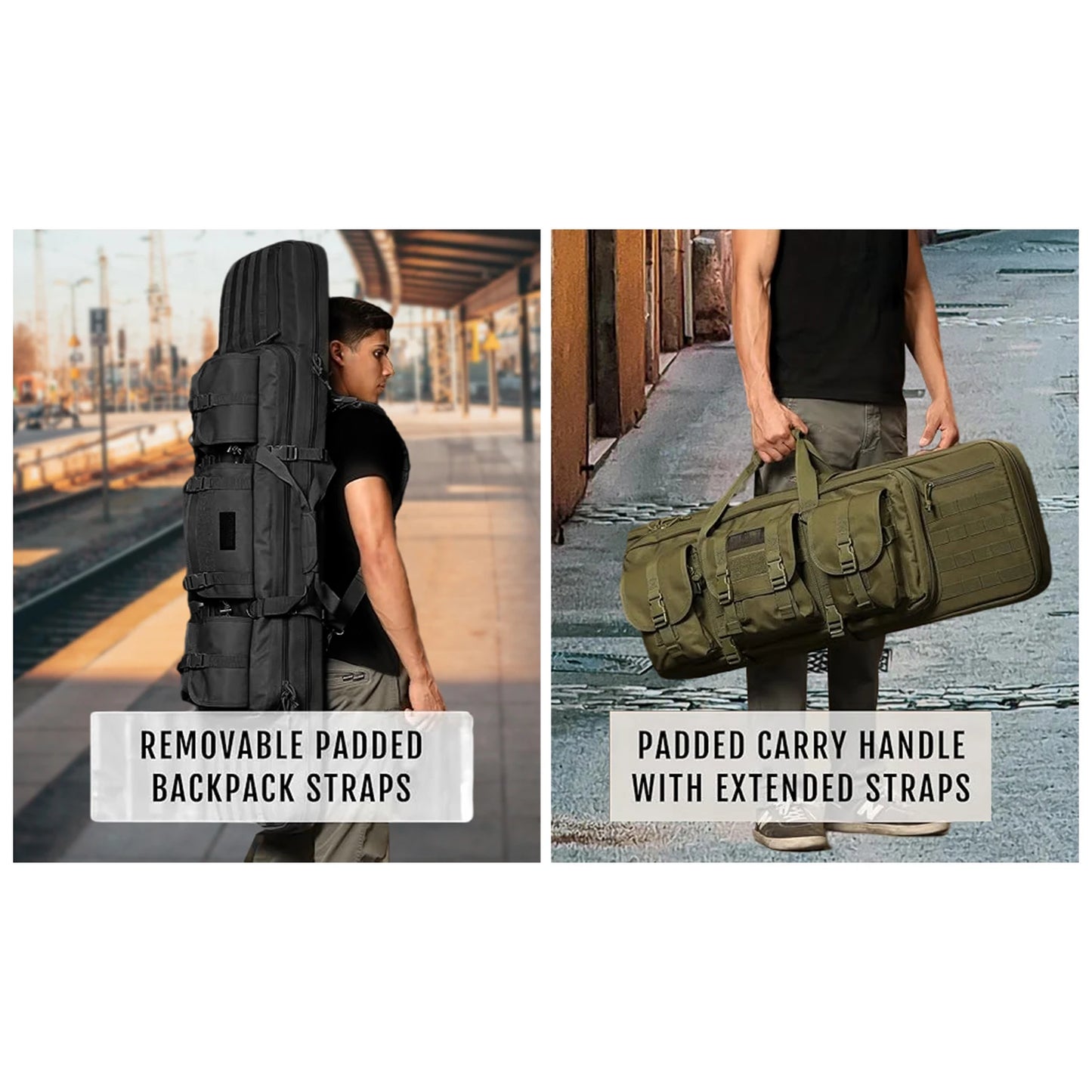 Long Gun Pack Pistol Transport Case with Backpack Strap