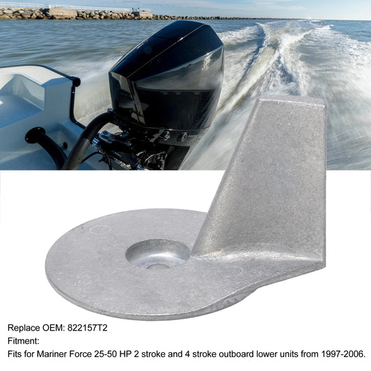 Zinc Alloy Trim Tab Anode for Mariner Force 25‑50 HP 2 4 Stroke Outboard Lower Units 1997‑2006