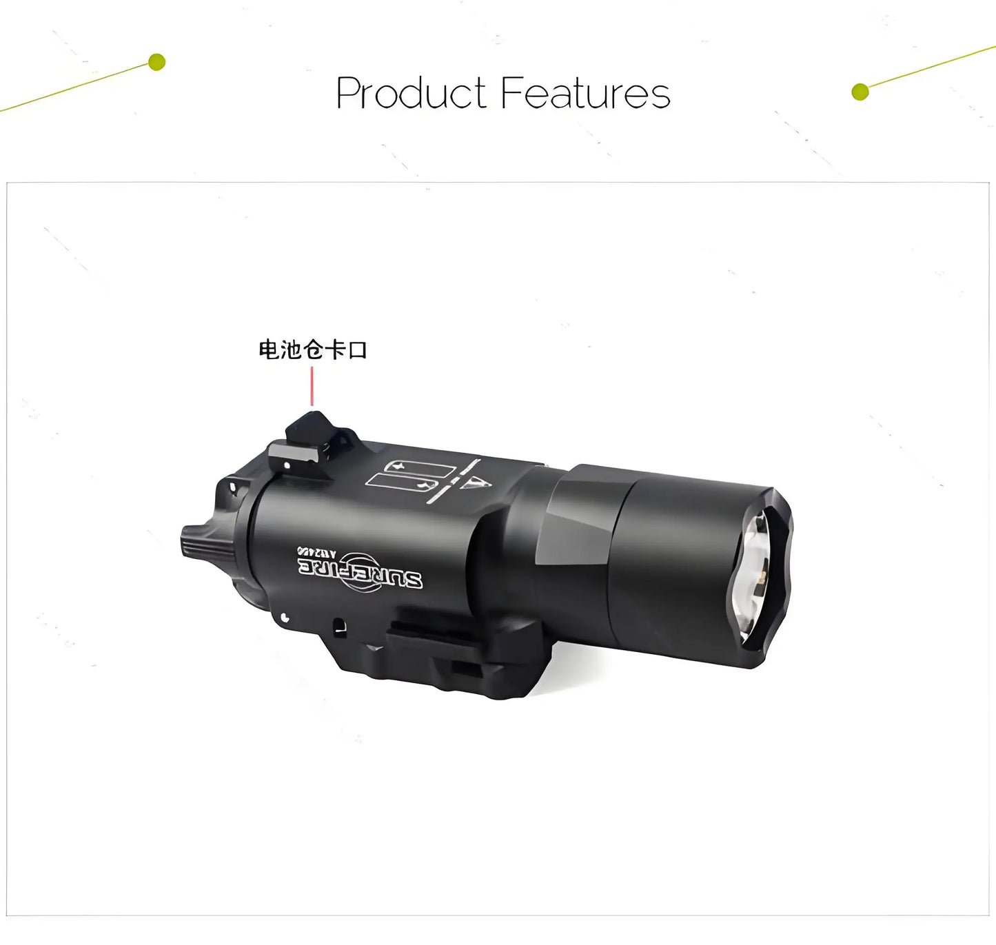 Tactical Metal Pistol Scout Light Airsoft Weapon Gun Light Strobe Flashlight