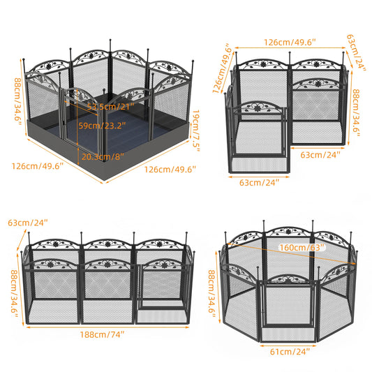 8 Panels Heavy Duty Dog Playpen Pen Outdoor Indoor