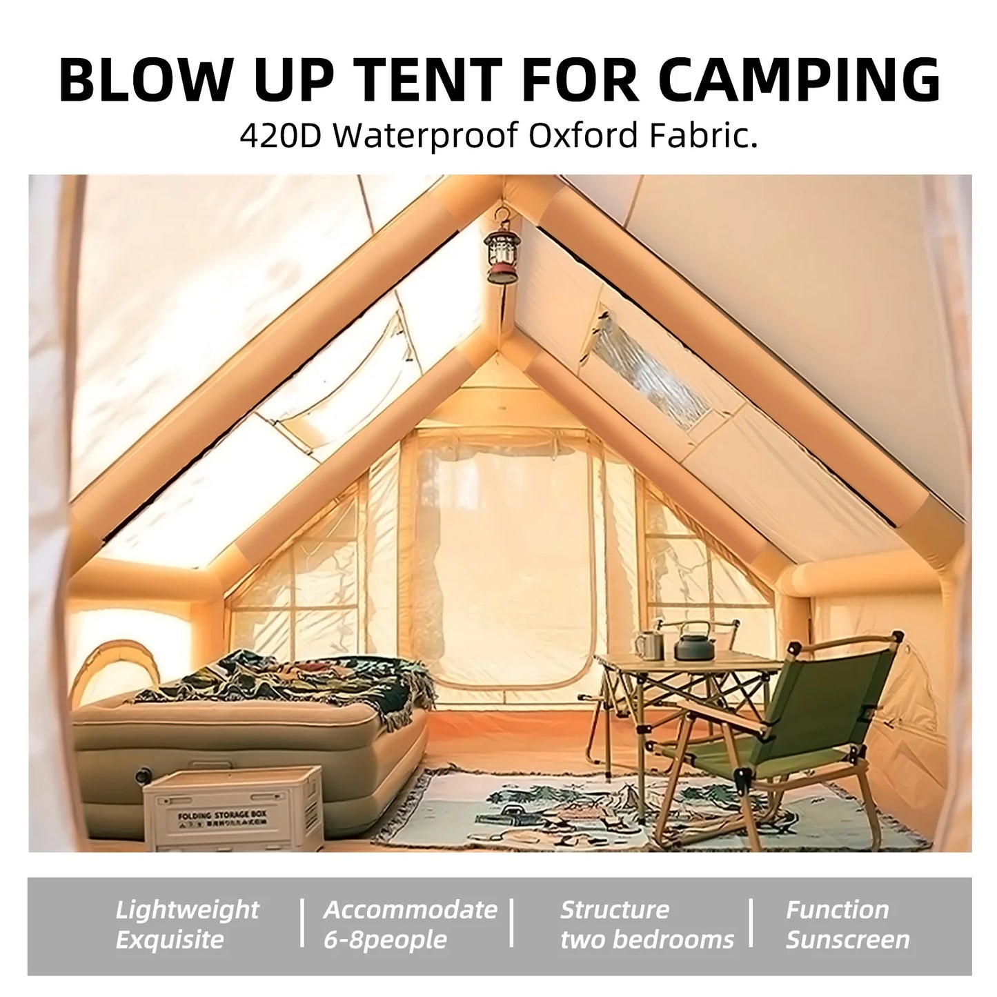 8-10 Person Inflatable Tents for Camping,
