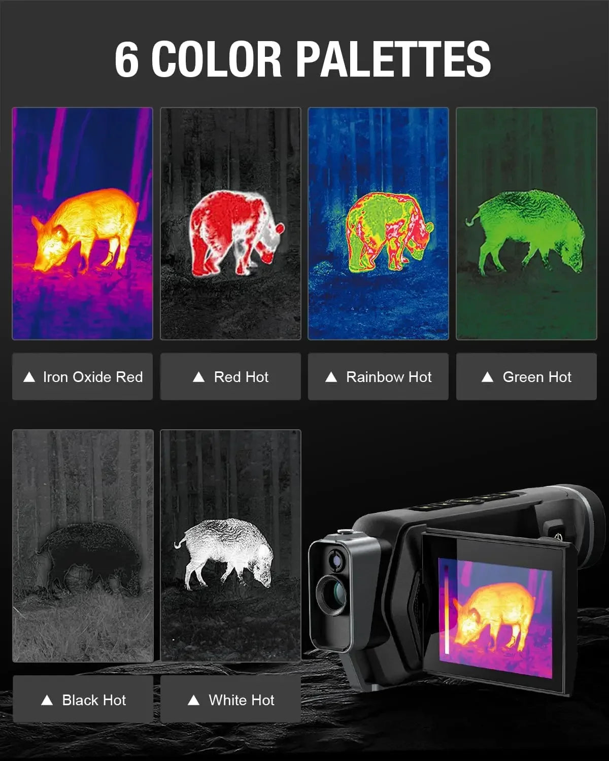2 in 1 Monocular Thermal Imaging Camera with 3.5 Inch Screen for Hunting, Outdoor Camping