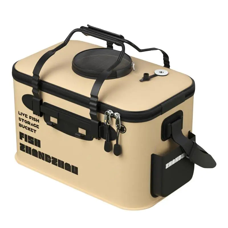 Foldable Live Fish Bucket Fishing Bucket Outdoor Multifunctional EVA Fishing Bag
