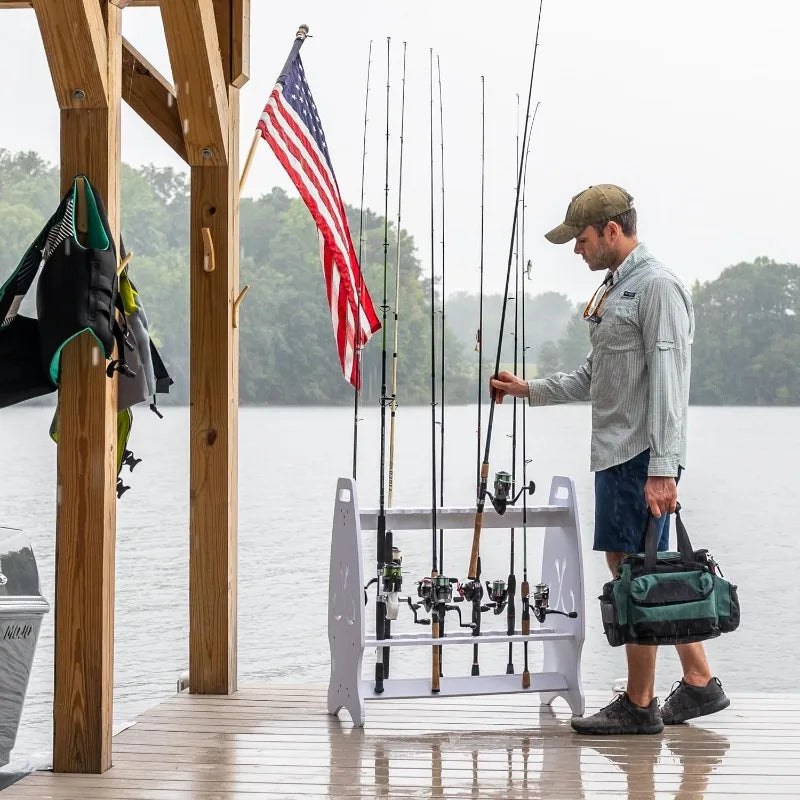 StoreYourBoard Marlin Fishing Pole Rack, Holds 24 Rods