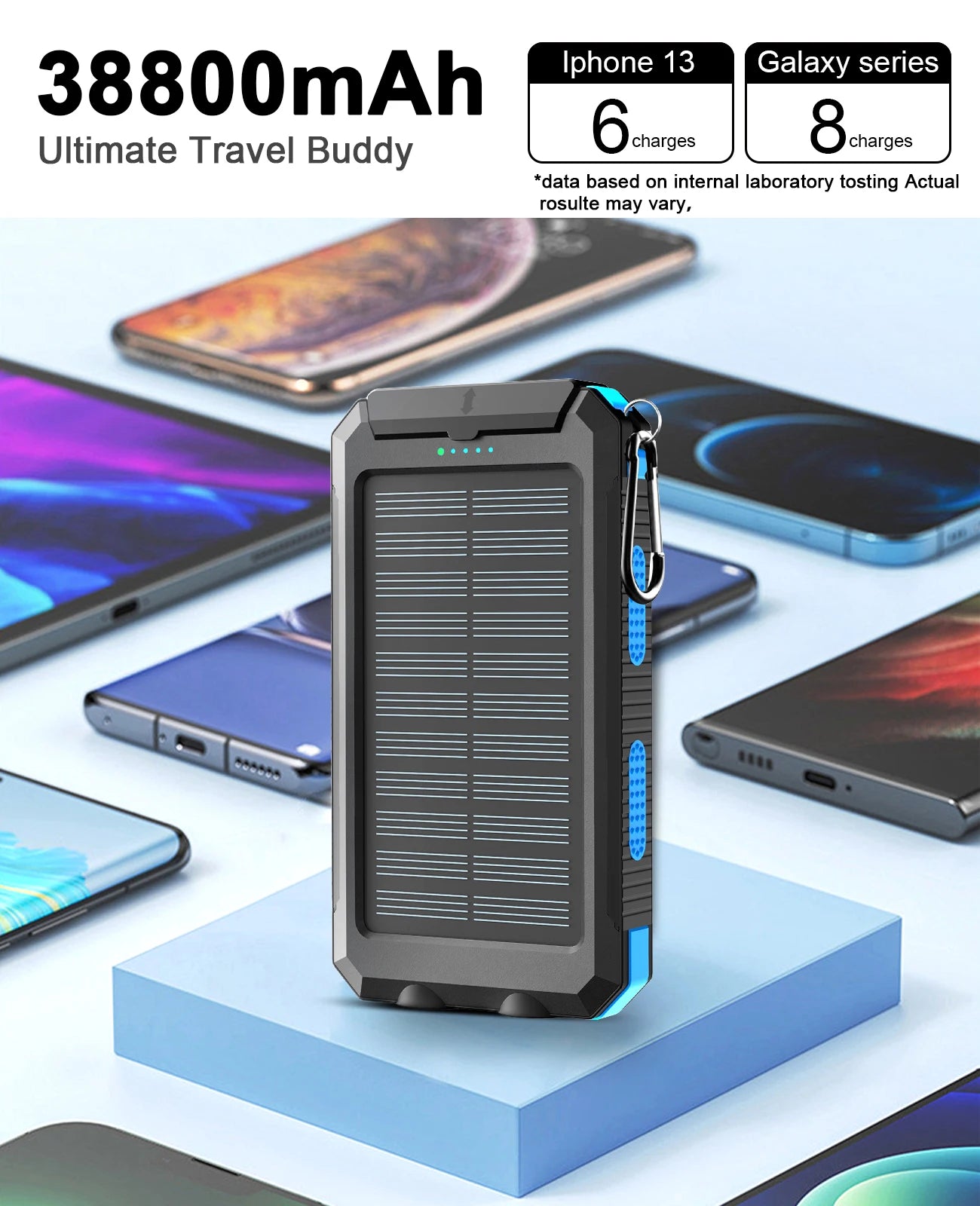 Waterproof Solar Power Bank Outdoor for Mobile Phone Charger