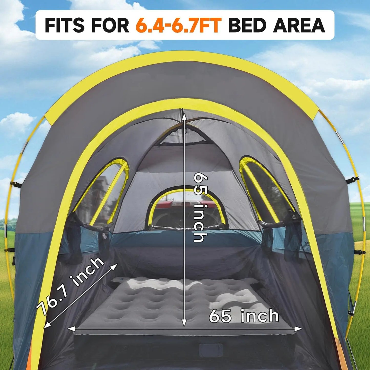 Truck Bed Tent Easy Set-up For 2 Person,