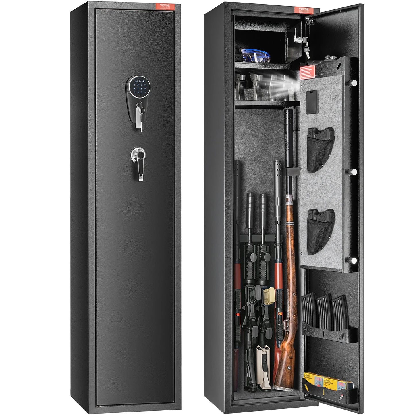 SucceBuy Rifle Gun Safe With Digital Keypad Locker For Secure Firearm Storage At Home