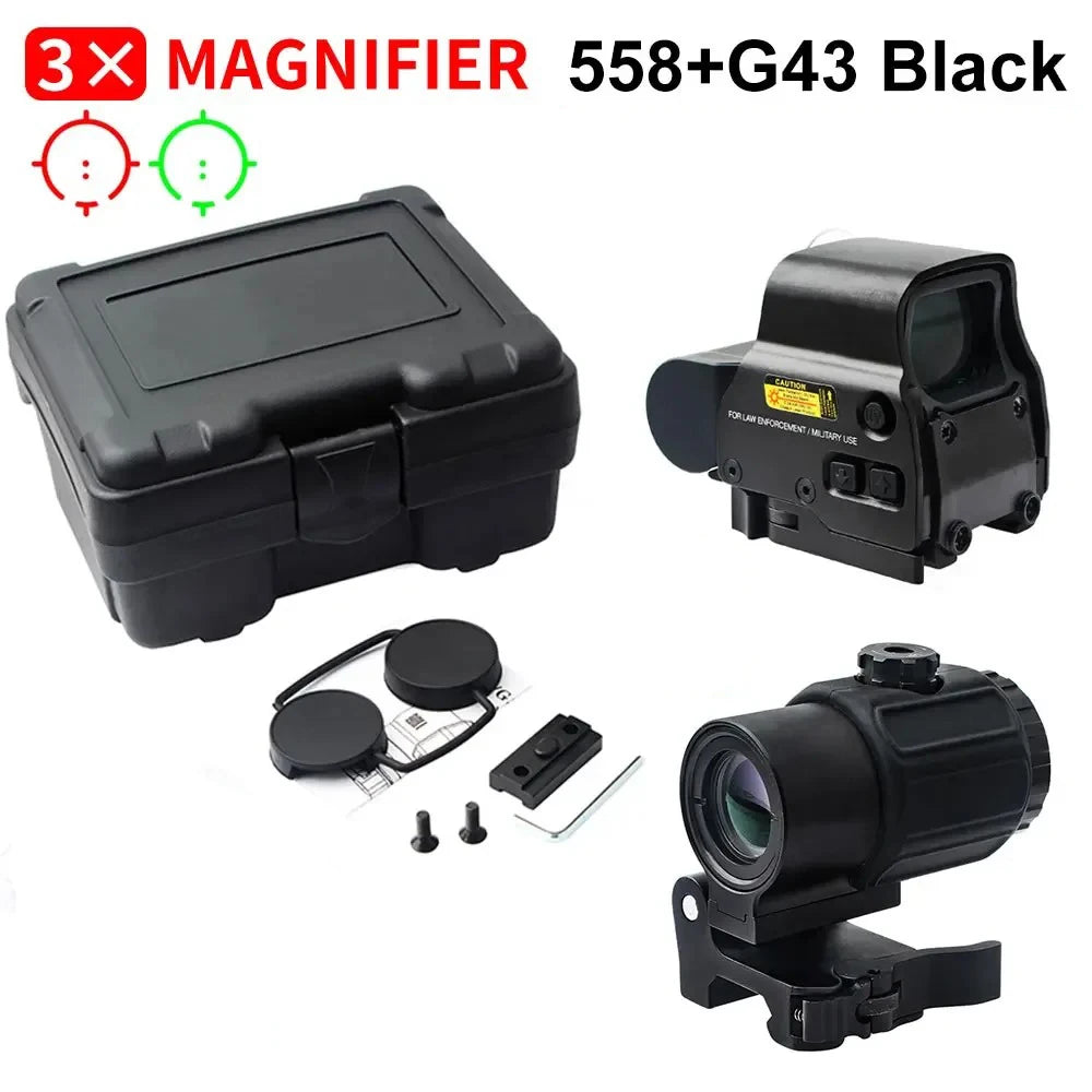 Red Dot Optic Sight Tactical Hunting Gear W/20mm Rail Mounts&Quick Detach Lever