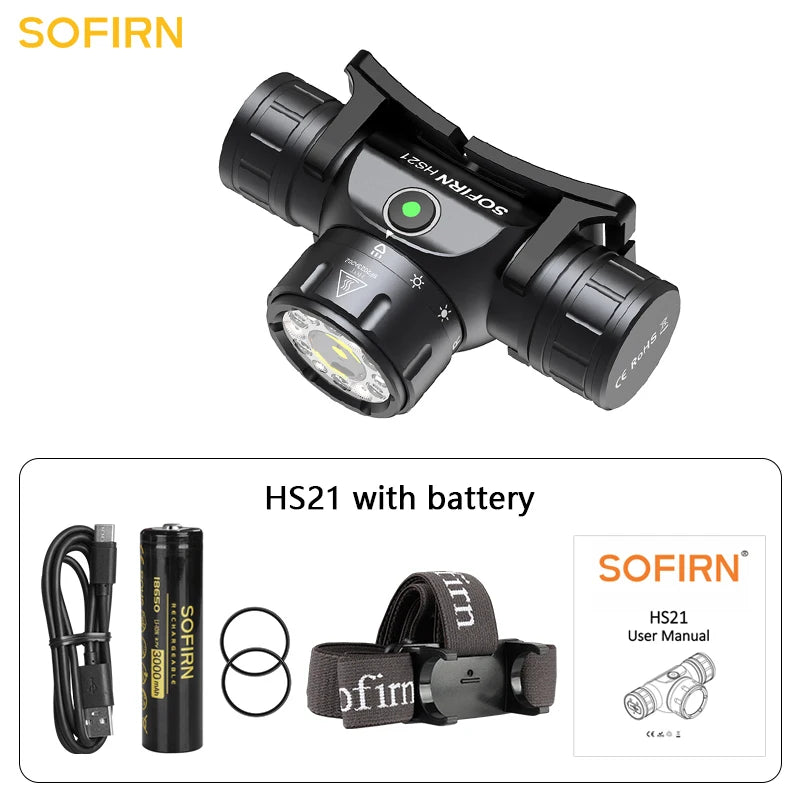 Sofirn HS21 Headlamp 2000 Lumen USB C Rechargeable LED EDC Light For Outdoor Adventures