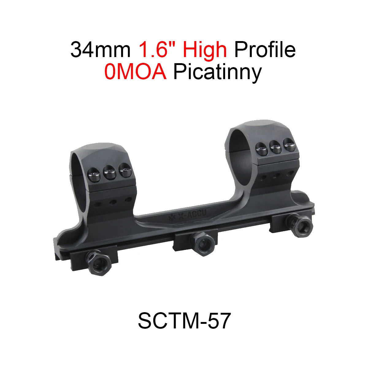 Optics X-ACCU 30/34mm One Piece Dovetail & Picatinny Rings Mount