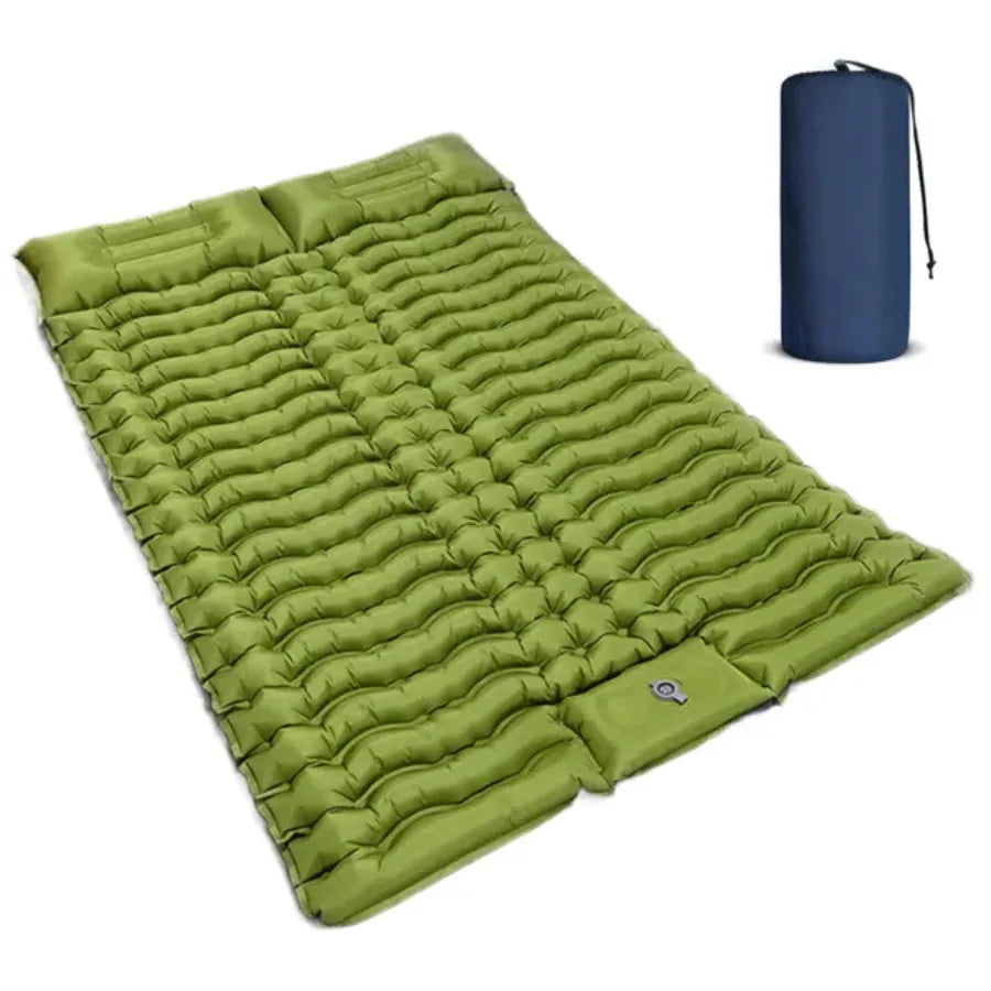 Double Air Mattress with Pillow Built-in Foot Pump 4-inch