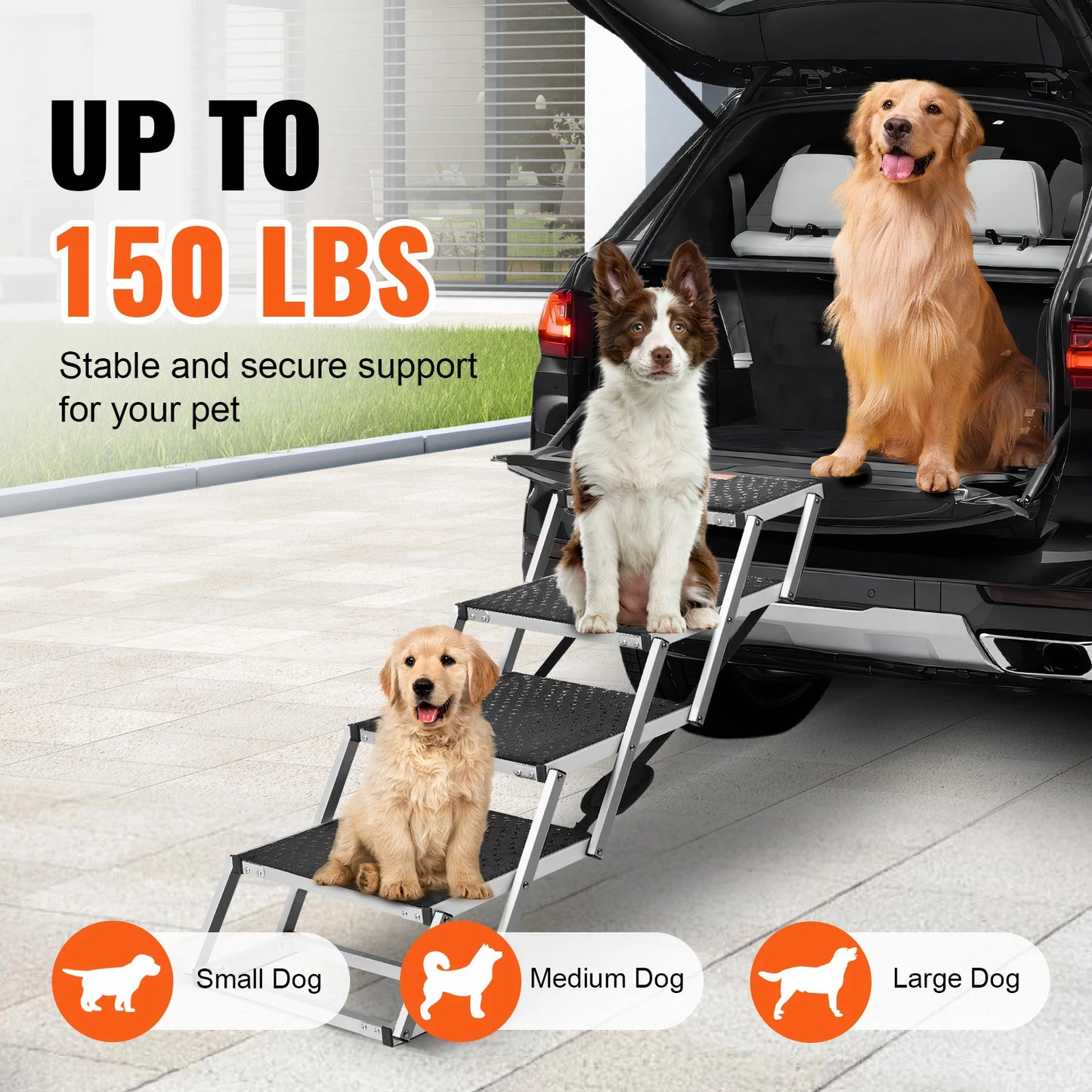Dog Stair for Car Steps Folding Portable Pet Steps 150 lbs