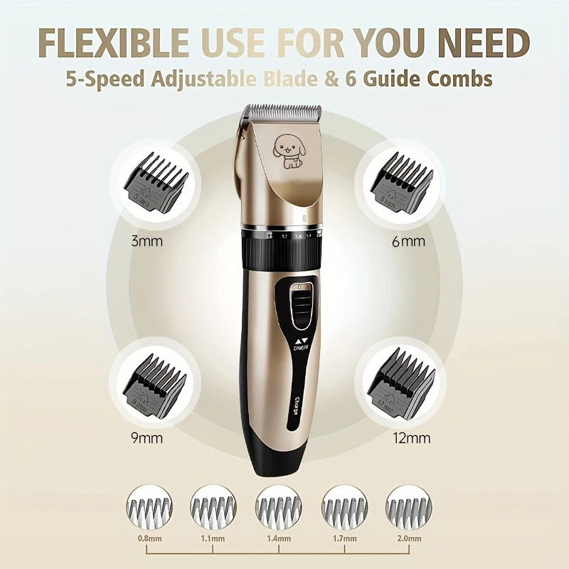 Pet Hair Trimmer Kit Electric Precision Clippers Ideal for Dogs and Cats