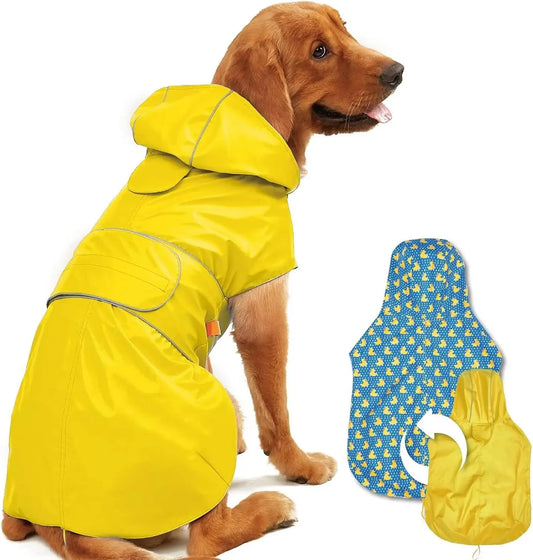 Dog Raincoat Reversible Single Side Slicker Poncho