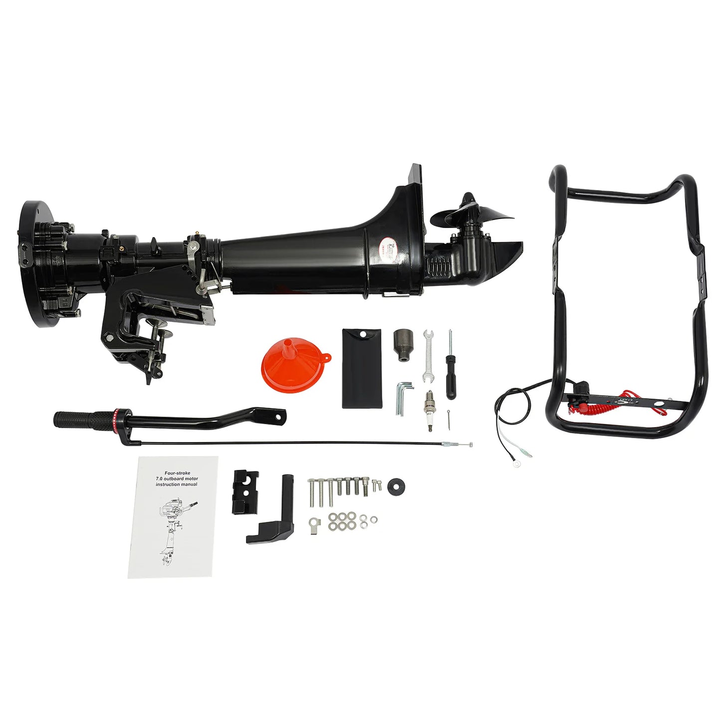 4-Stroke 7HP 196CC Outboard Motor Air Cooling CDI System with Long Shaft