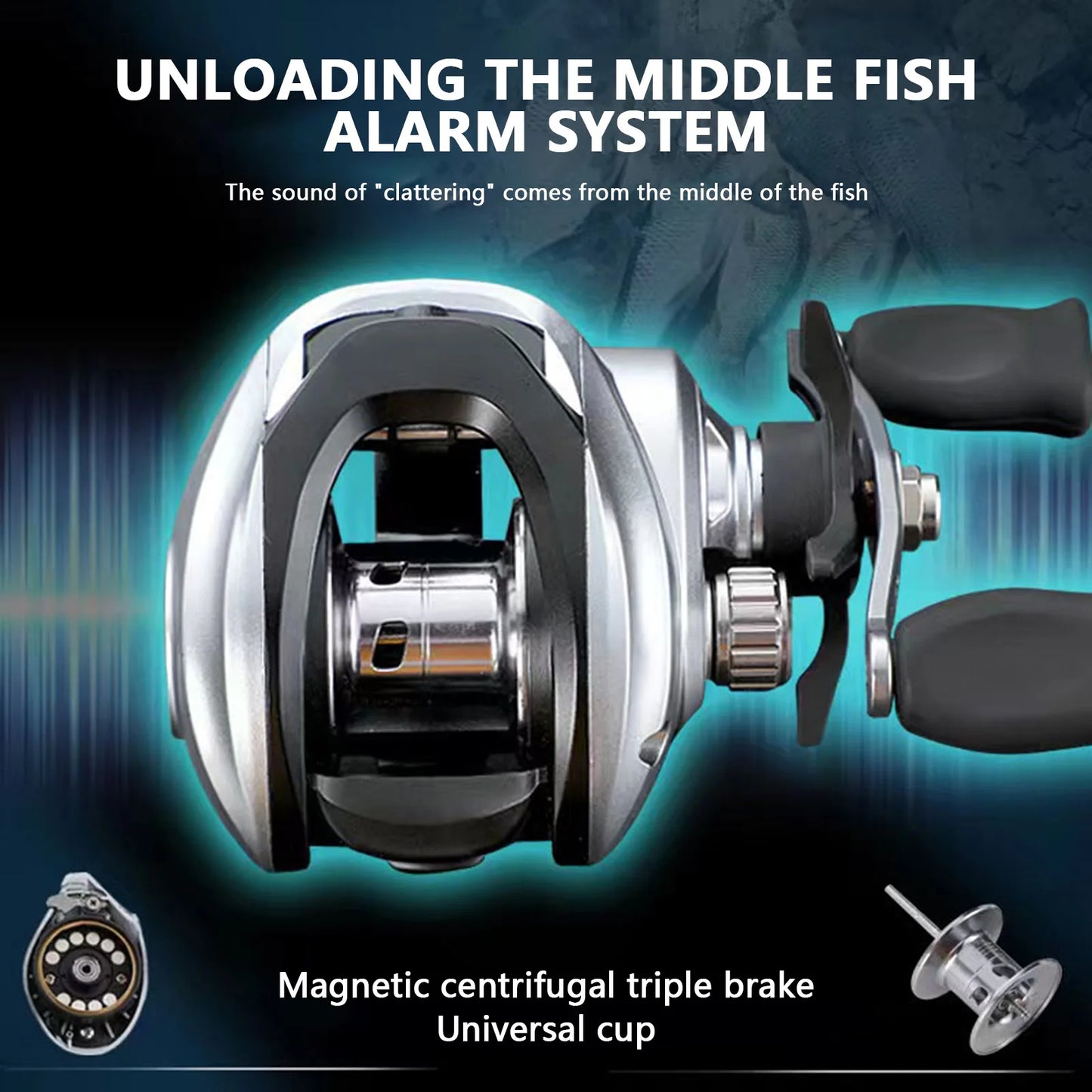 Metal Fishing Baitcasting Reel Waterproof Material High Strength Grip